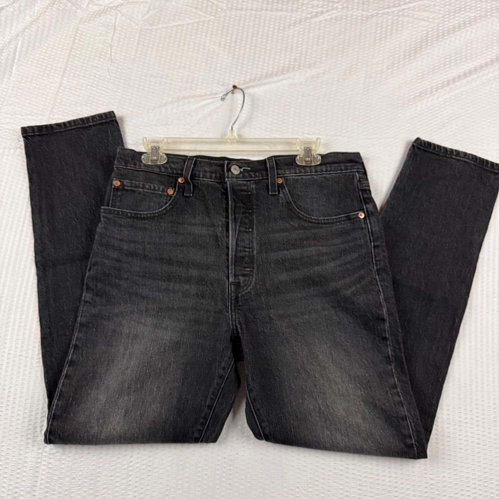 Levi's 501 S Skinny Jeans Women Size 32x30 Black Button Fly High Rise